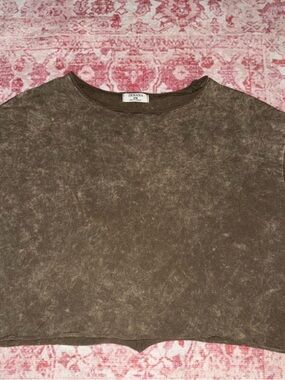 Brown Washed Crewneck Men’s Shirt